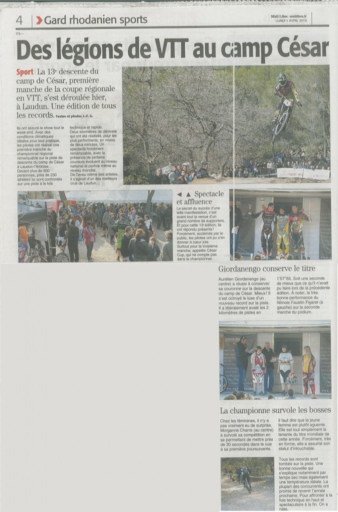 Midi libre Lundi 1 Avril 2013